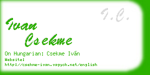ivan csekme business card