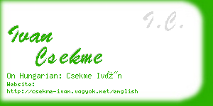 ivan csekme business card